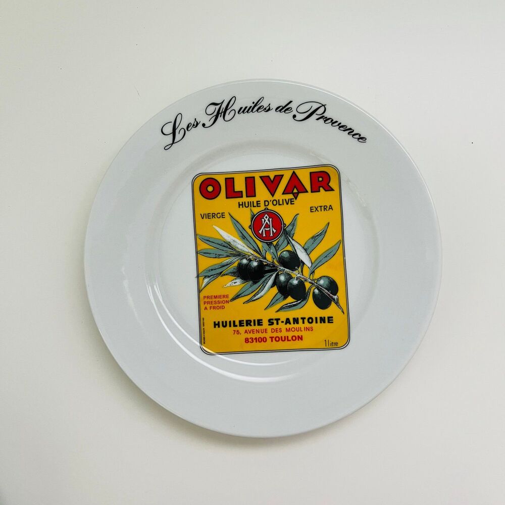 KISS THAT FROG Huiles de Provence Olivar Olive Oil Label Salad Dessert Plate